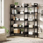 Libreria angolare, Scaffale angolare convertibile a 5 ripiani, Scaffale portaoggetti a forma di L per casa, ufficio, soggiorno, studio
