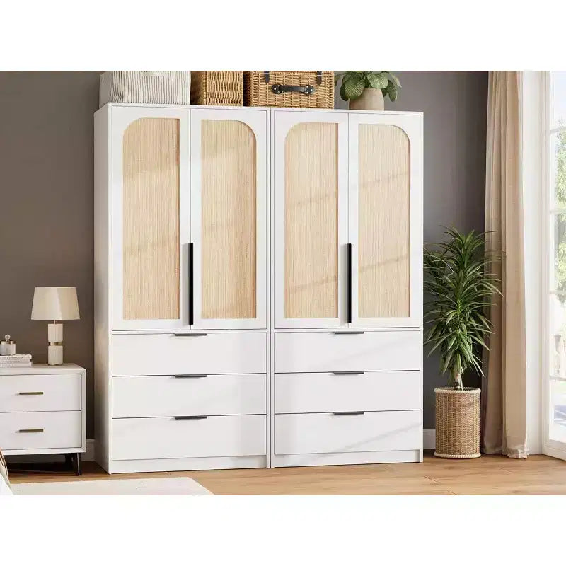 Armadio in rattan a 70 ante