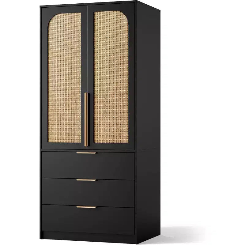 Armadio in rattan a 70 ante