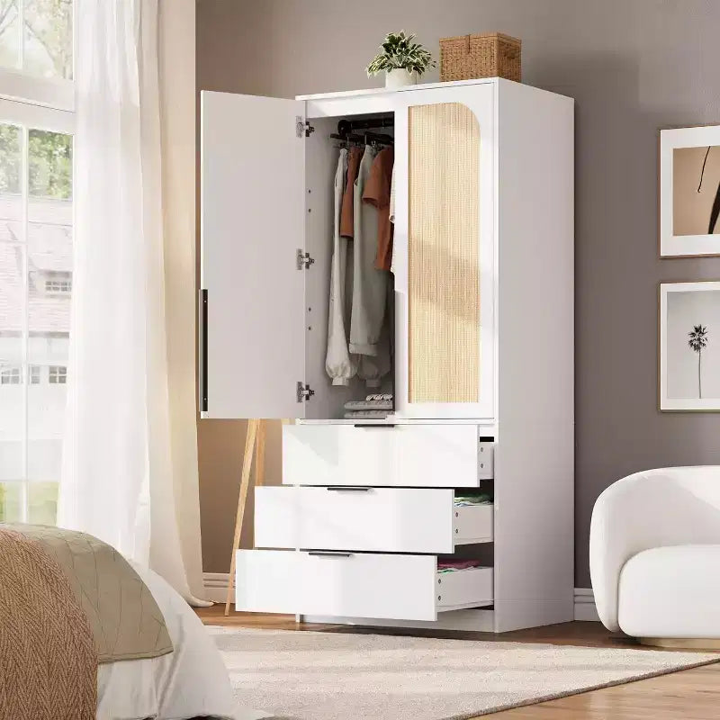Armadio in rattan a 70 ante