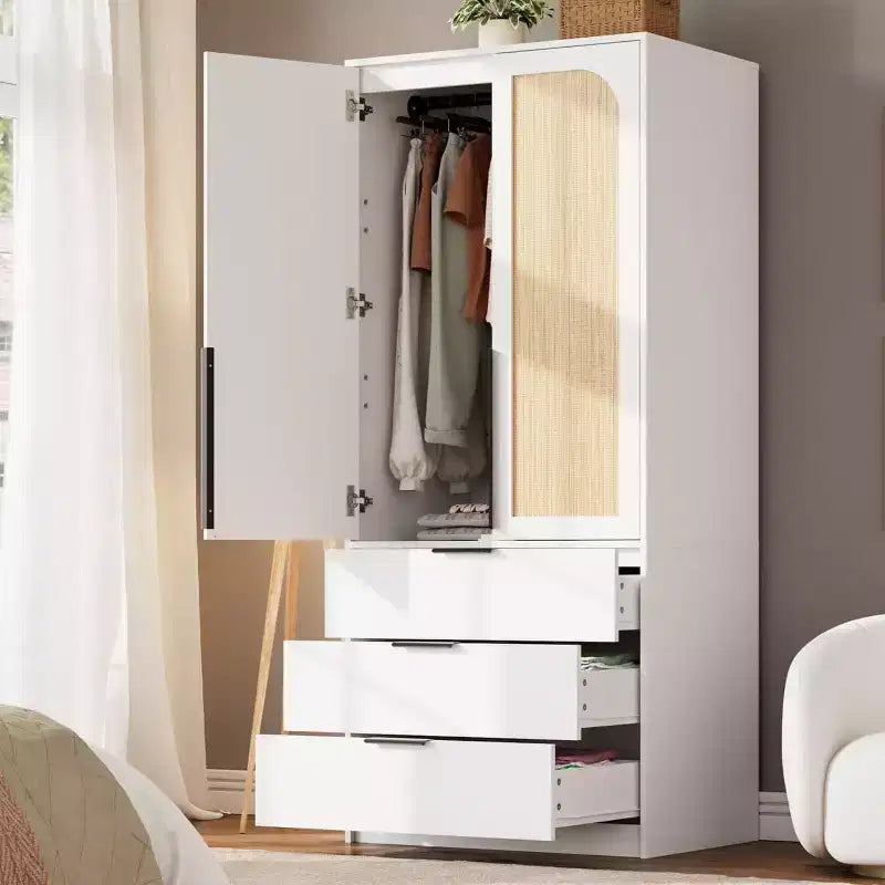 Armadio in rattan a 70 ante