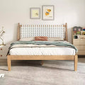 Christopher Knight Home Callista Queen Wood Platform Bed with Faux Leather Weave Headboard