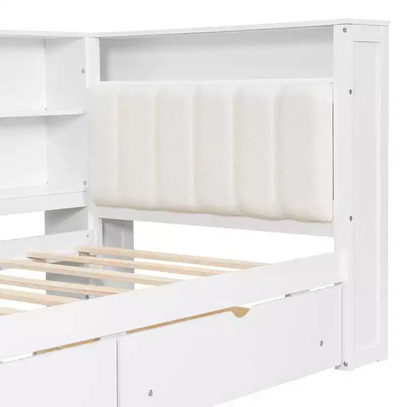 Letto a piattaforma singolo con contenitore