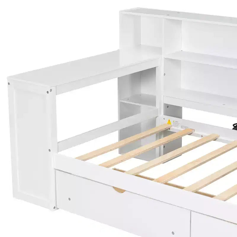 Letto a piattaforma singolo con contenitore