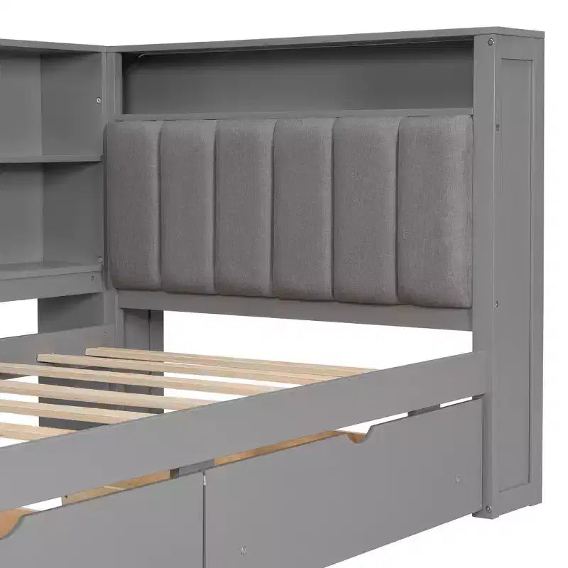 Letto a piattaforma singolo con contenitore