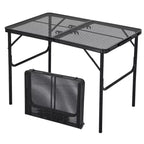 Tavolo da campeggio pieghevole in alluminio 35x24, tavolo portatile con altezza regolabile (1625), leggero per interni/esterni, spiaggia, picnic e viaggi in camper