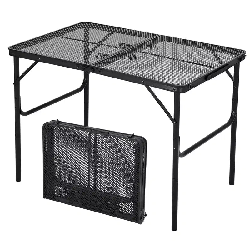 Tavolo da campeggio pieghevole in alluminio 35x24, tavolo portatile con altezza regolabile (1625), leggero per interni/esterni, spiaggia, picnic e viaggi in camper