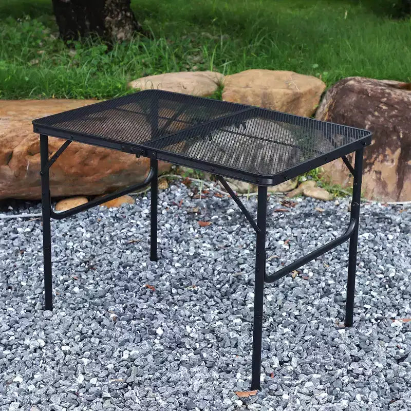 Tavolo da campeggio pieghevole in alluminio 35x24, tavolo portatile con altezza regolabile (1625), leggero per interni/esterni, spiaggia, picnic e viaggi in camper