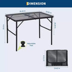 Tavolo da campeggio pieghevole in alluminio 35x24, tavolo portatile con altezza regolabile (1625), leggero per interni/esterni, spiaggia, picnic e viaggi in camper