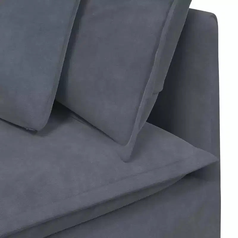 Divano modulare in velluto grigio scuro