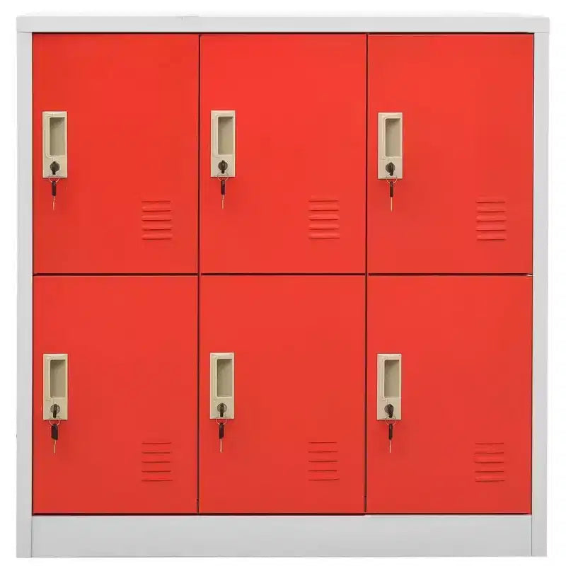 vidaXL Locker Cabinet Gray and red Steel Medium Locker Cabinet