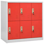 Armadietto metallico grigio e rosso