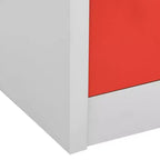 Armadietto metallico grigio e rosso