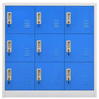 vidaXL Locker Cabinet Light Grey and Blue Steel Medium Locker Cabinet