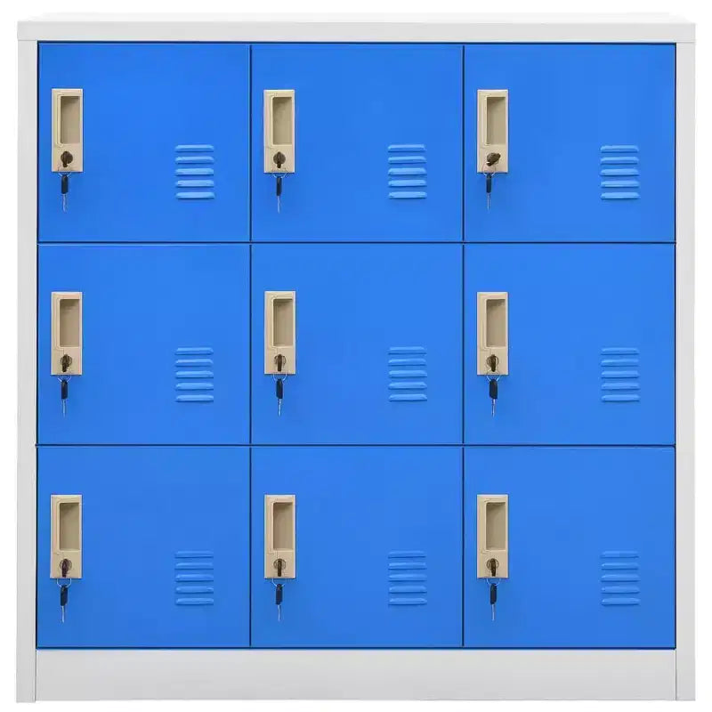 vidaXL Locker Cabinet Light Grey and Blue Steel Medium Locker Cabinet