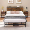 Acekool Twin Storage Bed - Overhead Shelf & Rustic Finish