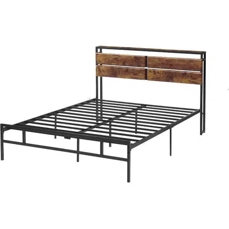 Letto singolo con contenitore - Mensola sopra la testata e finitura rustica