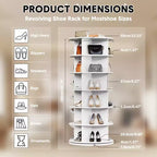 Scarpiera rotante a 6 livelli - Scaffale per scarpe, Mobiletto per scarpe, Espositore per scarpe, Design salvaspazio, Costruzione durevole