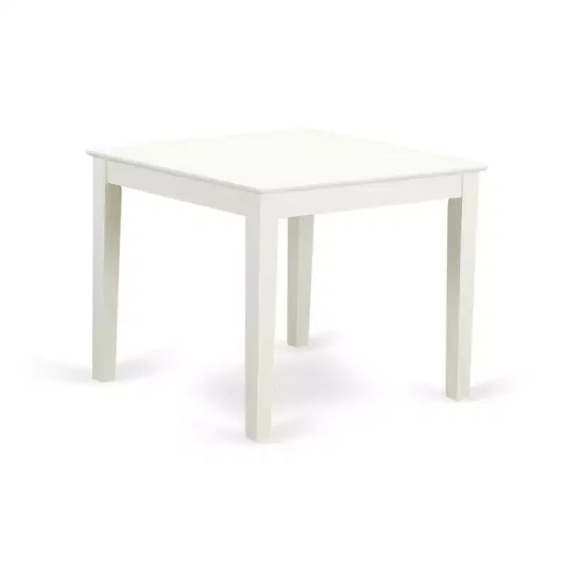 Tavolo da pranzo quadrato in lino bianco a 3 pezzi