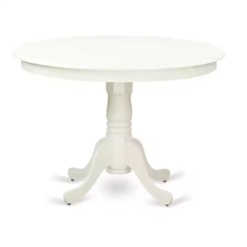 Set da pranzo 3 pezzi Coastal - Tavolo rotondo e 2 sedie Parsons - Bianco lino e azzurro