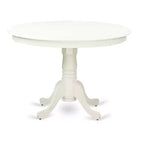 Set da pranzo 3 pezzi Coastal - Tavolo rotondo e 2 sedie Parsons - Bianco lino e azzurro