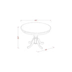 Set da pranzo 3 pezzi Coastal - Tavolo rotondo e 2 sedie Parsons - Bianco lino e azzurro
