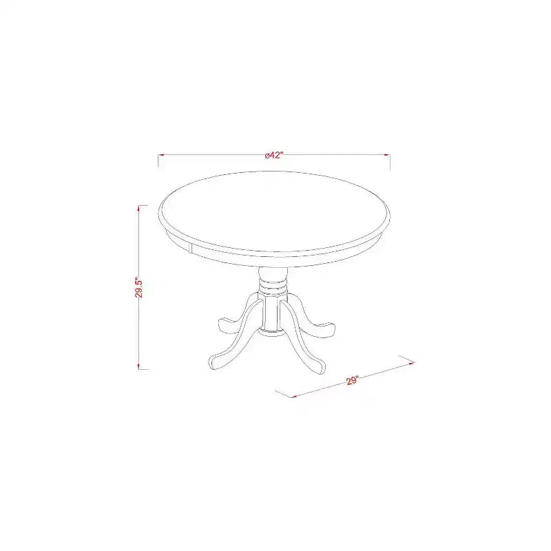 Set da pranzo 3 pezzi Coastal - Tavolo rotondo e 2 sedie Parsons - Bianco lino e azzurro