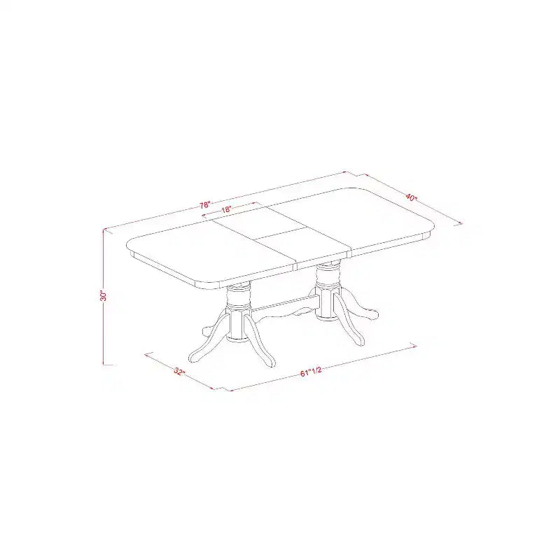 Set Dinette 5 Pezzi - Tavolo e Sedie da Pranzo Mid-Century - Set Tavolo da Cucina - Finitura Buttermilk