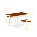 HomeStock 3-Pc Buttermilk and Cherry Finish Solid Wood Top with Dropleaf Dining Table Set