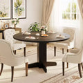 CuisinSmart Round Dining Table for 4, 47 Inch Round Dinner Table, Farmhouse Circle Kitchen Table for Dining Room Living Room (Table Only)