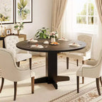 CuisinSmart Round Dining Table for 4, 47 Inch Round Dinner Table, Farmhouse Circle Kitchen Table for Dining Room Living Room (Table Only)