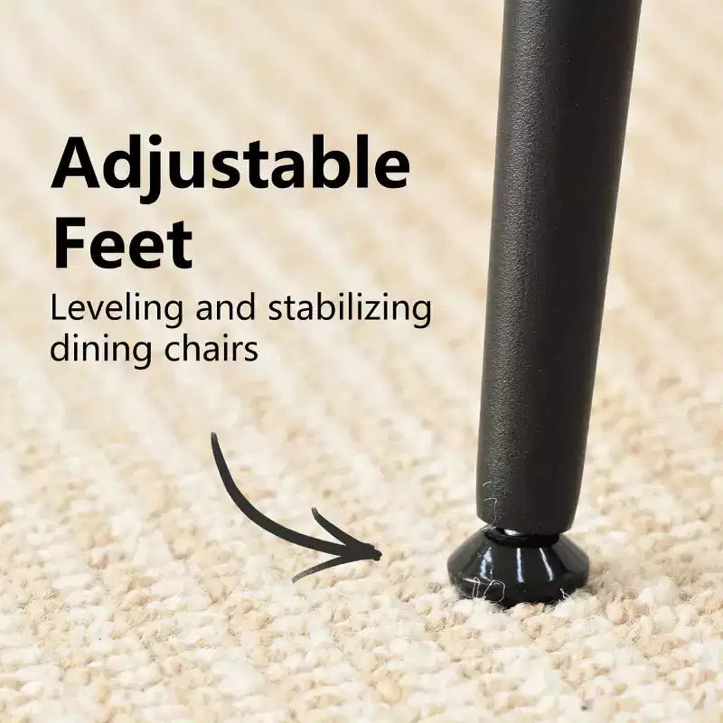 Sedie da pranzo imbottite con tessuto misto lino e gambe in metallo, sedie laterali moderne senza braccioli per sala da pranzo