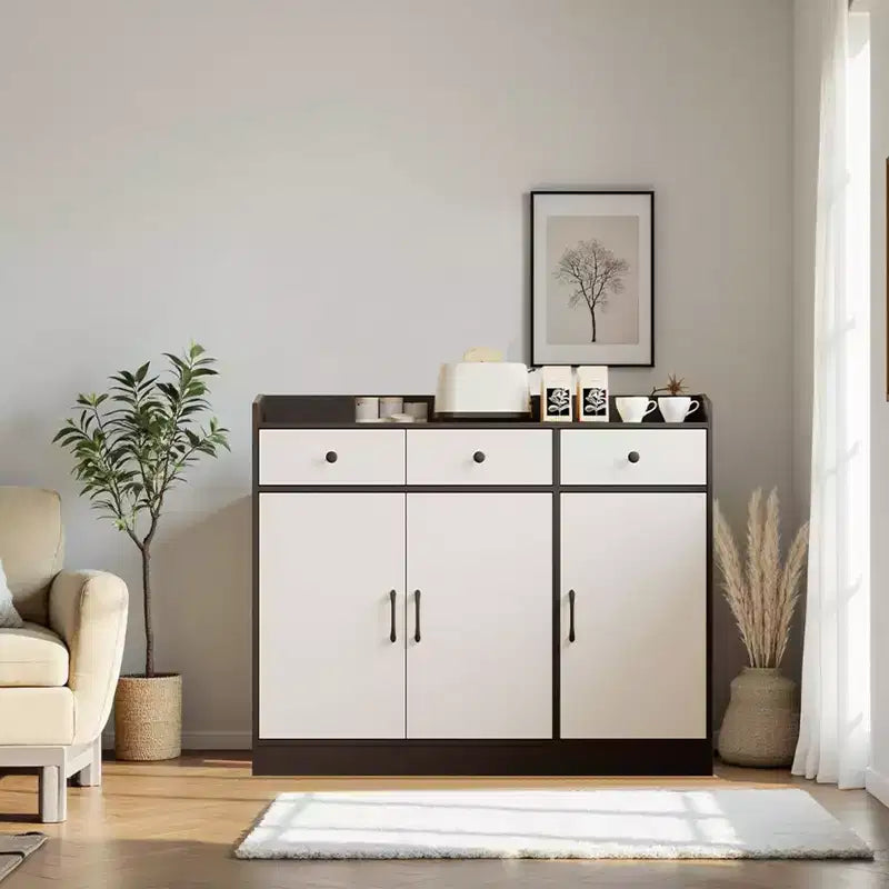 COZONY Modern Sideboard Cabinet with Adjustable Shelves, Storage Buffet with Drawers for Living Room Dining Room Entryway