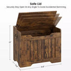 Contenitore portaoggetti, Panca portaoggetti in legno con cerniera di sicurezza, Cassapanca con coperchio apribile, Supporta 159 kg, per ingresso, soggiorno, camera da letto