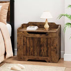 Contenitore portaoggetti, Panca portaoggetti in legno con cerniera di sicurezza, Cassapanca con coperchio apribile, Supporta 159 kg, per ingresso, soggiorno, camera da letto