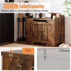Contenitore portaoggetti, Panca portaoggetti in legno con cerniera di sicurezza, Cassapanca con coperchio apribile, Supporta 159 kg, per ingresso, soggiorno, camera da letto