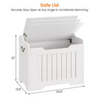 Contenitore portaoggetti, Panca portaoggetti in legno con cerniera di sicurezza, Cassapanca con coperchio apribile, Supporta 159 kg, per ingresso, soggiorno, camera da letto