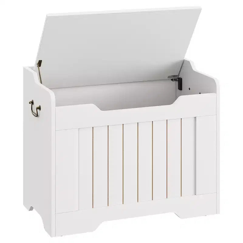 Contenitore portaoggetti, Panca portaoggetti in legno con cerniera di sicurezza, Cassapanca con coperchio apribile, Supporta 159 kg, per ingresso, soggiorno, camera da letto