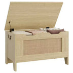Contenitore portaoggetti, Panca portaoggetti in legno con cerniera di sicurezza, Cassapanca con coperchio apribile, Supporta 159 kg, per ingresso, soggiorno, camera da letto