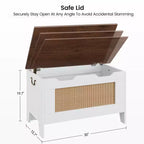 Contenitore portaoggetti, Panca portaoggetti in legno con cerniera di sicurezza, Cassapanca con coperchio apribile, Supporta 159 kg, per ingresso, soggiorno, camera da letto