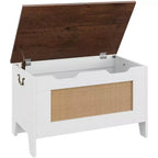 Contenitore portaoggetti, Panca portaoggetti in legno con cerniera di sicurezza, Cassapanca con coperchio apribile, Supporta 159 kg, per ingresso, soggiorno, camera da letto