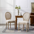 Set of 2 Wood Dining Chairs with Back, Classic Upholstered Armless Chairs for Kitchen or Dining Room-Panipeachy