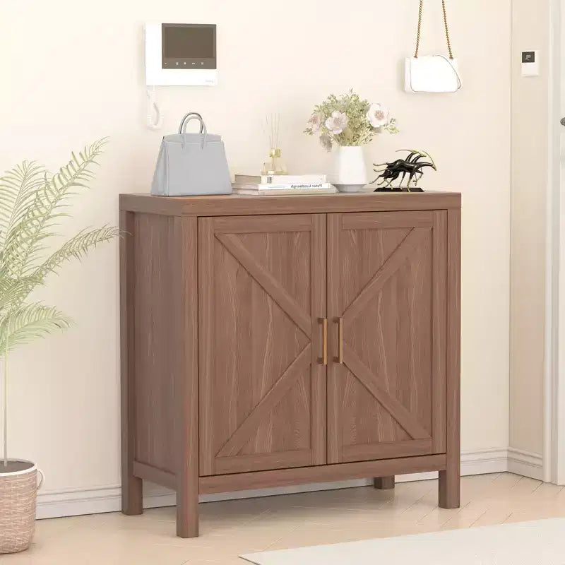 Farmhouse Sideboard Cabinet with Adjustable Shelves, Coffee Bar Console Table, Storage Cabinet for Kitchen & Dining Room (35.5H x 30L x 14W)