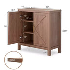 Mobile credenza rustico con ripiani regolabili, tavolino consolle per bar/caffè, mobiletto contenitore per cucina e sala da pranzo (A35.5 x L30 x P14)
