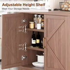 Mobile credenza rustico con ripiani regolabili, tavolino consolle per bar/caffè, mobiletto contenitore per cucina e sala da pranzo (A35.5 x L30 x P14)