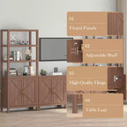 Mobile credenza rustico con ripiani regolabili, tavolino consolle per bar/caffè, mobiletto contenitore per cucina e sala da pranzo (A35.5 x L30 x P14)