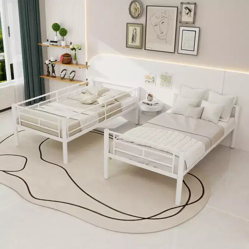 Letto a castello in metallo doppio su doppio