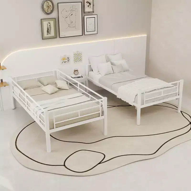 Letto a castello in metallo doppio su doppio