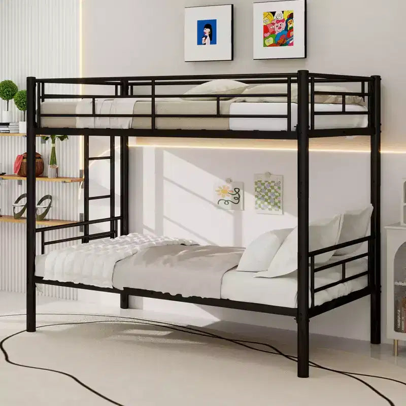 Letto a castello in metallo doppio su doppio