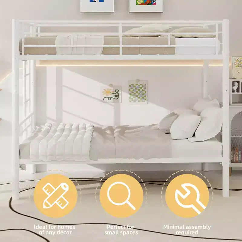 Letto a castello in metallo doppio su doppio